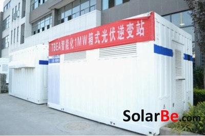 特变电工一体化箱式逆变站到货现场,保驾汉能海南州项目再创辉煌 - solarbe索比太阳能光伏网